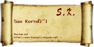 Sax Kornél névjegykártya