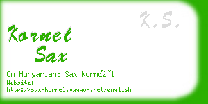 kornel sax business card